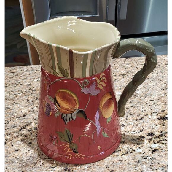 Tracy Porter Octavia Hill Garden Hand Painted Floral Pitcher 9” - Picture 12 of 16